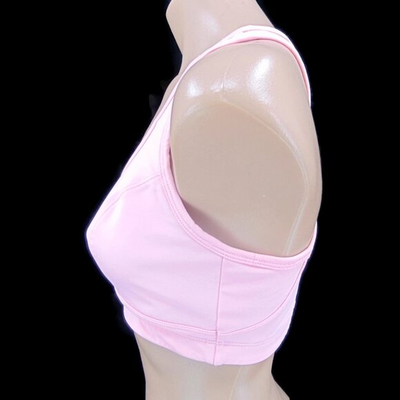 Moving Comfort Pink Sports Bra 36C 36 C Racer Back Dri Layer Logo Athletic - Picture 3 of 14